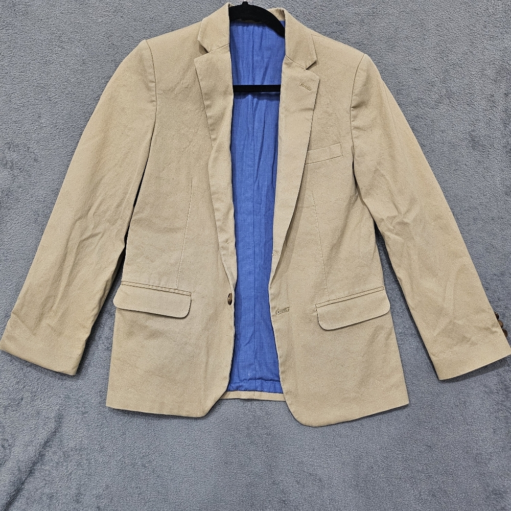 IZOD Khaki Blazer with Shoulder Pads Size 14 Womens